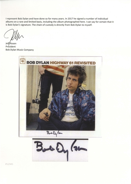 Bob Dylan Signed Album ''Highway 61 Revisited'' -- With COAs From Jeff Rosen and Roger Epperson